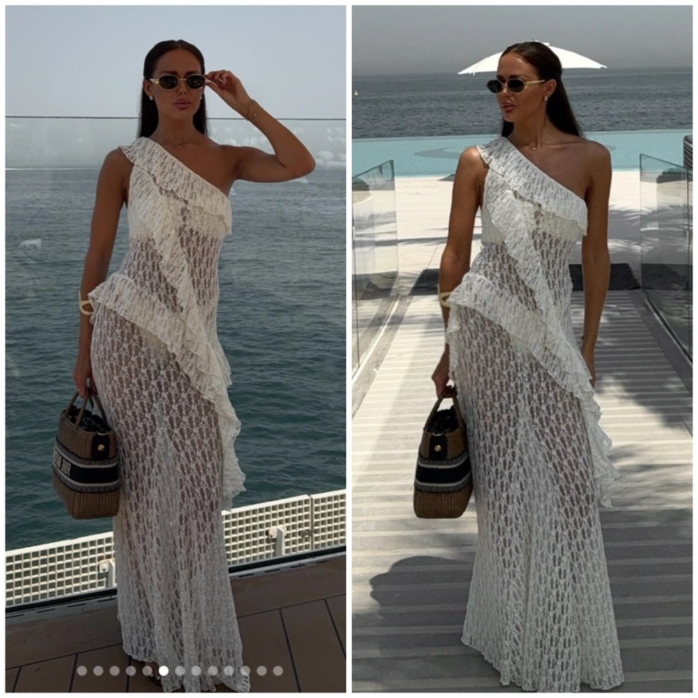 Zara White One-Shoulder Shirt